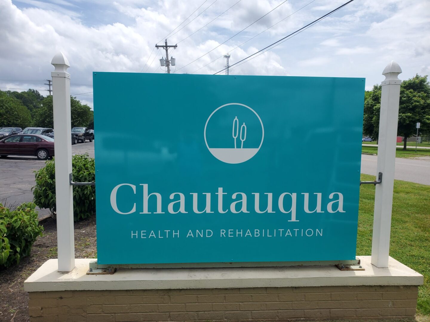 A sign for chautauqua health and rehabilitation.